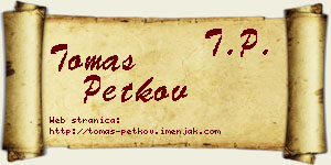 Tomas Petkov vizit kartica